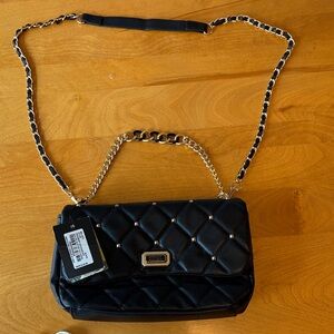Badgley Mischka Black Quilted Crossbody Bag